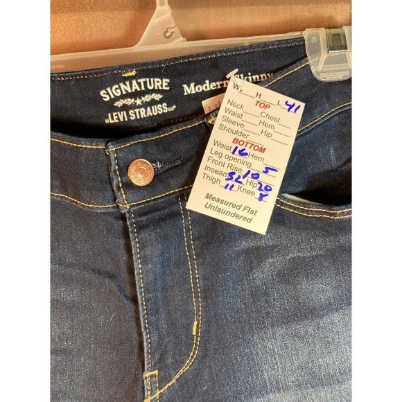 LEVI'S Signature Modern Skinny Leg Denim Jeans Mid Rise Regular Fit Blue Size 10 - Picture 4 of 5